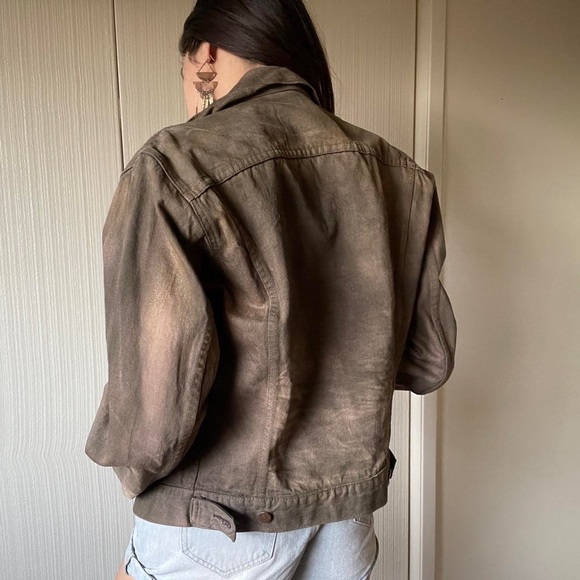 Levi’s Type III distressed brown/copper denim jacket - Picture 2 of 4